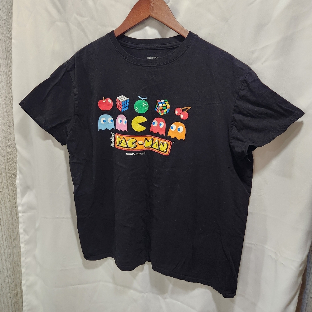 Pac-Man Rubik's Cube Popculture Games T-Shirt Men's‎ XL 100% Cotton Brisco